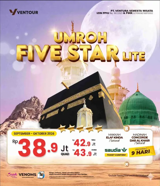 Paket Umroh Five Star Lite Ventour