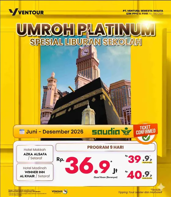 Paket Umroh Platinum Spesial Liburan Sekolah